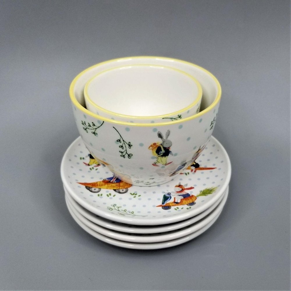 Signature Bowls Snack Dessert Plates Bunny Rabbit